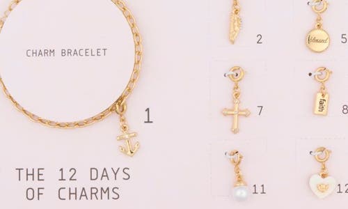 Leith The 12 Days Of Charms Advent Calendar Bracelet Set In Gold