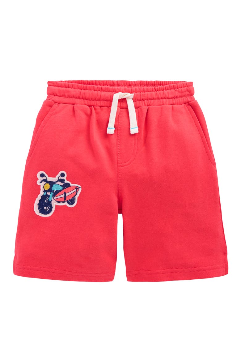 Kids' Superstitch Badge Drawstring Shorts, Main, color, JAM RED HOLIDAY