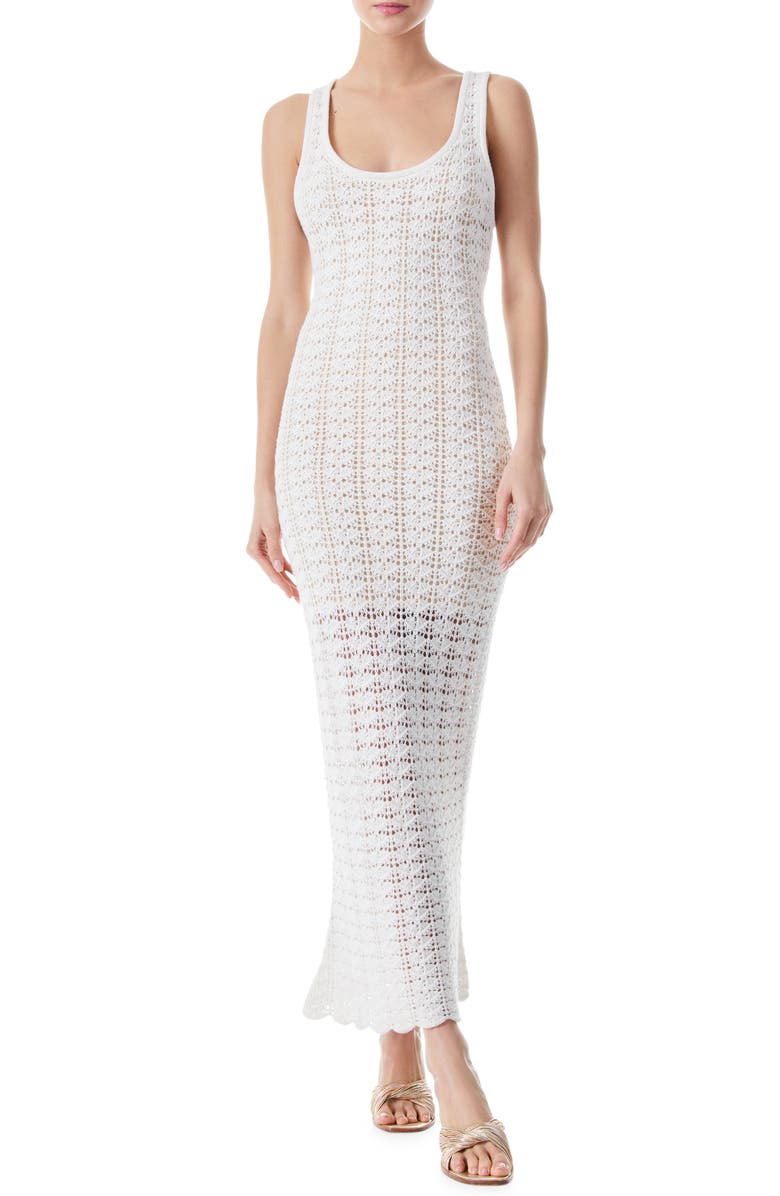 Alice + Olivia Veronique Pointelle Knit Dress, Main, color, 