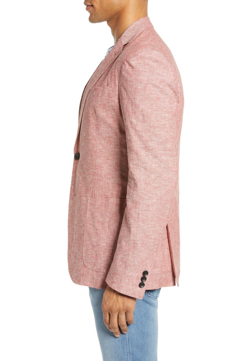 Extra Trim Fit Chambray Sport Coat, Alternate, color, RED BARN CHAMBRAY