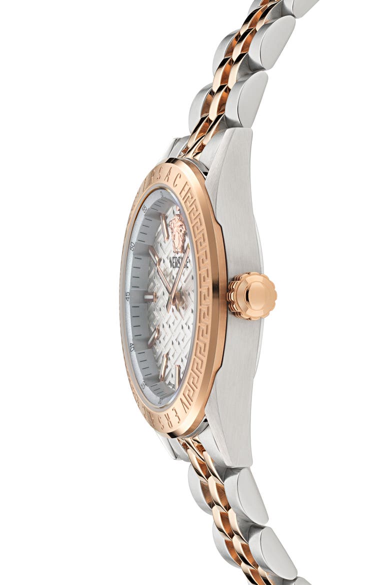 V-Code Bracelet Watch, 36mm, Alternate, color, SILVER/ ROSE GOLD