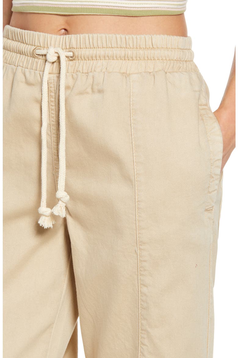 High Waist Wide Leg Drawstring Pants, Alternate, color, STONE