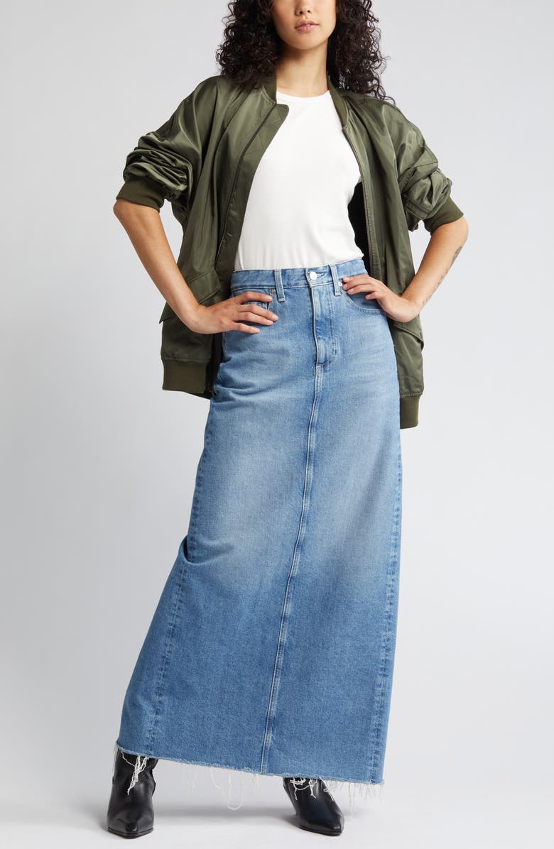 AG Rani Raw Hem Denim Skirt, Main, color, 