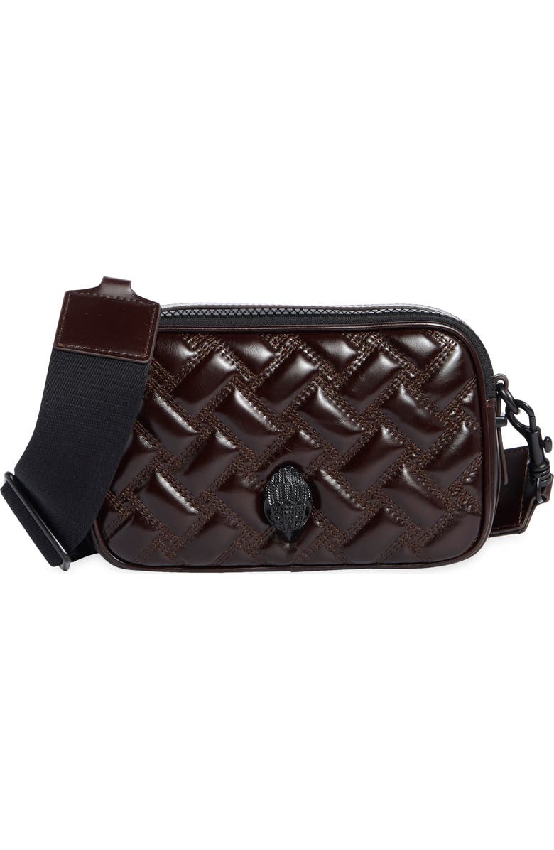 Kurt Geiger London Zip Kensington Camera Crossbody Bag, Main, color, Dark Brown