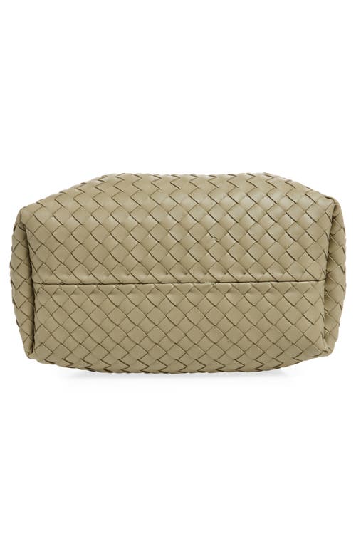 Bottega Veneta Andiamo Parachute Small Intrecciato Leather Shoulder Bag In 3055 Travertine/fond- M B