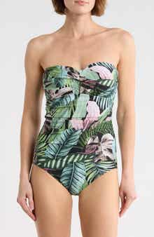 JANTZEN Flora Bandeau One-Piece Swimsuit