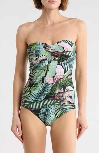 JANTZEN Flora Bandeau One-Piece Swimsuit