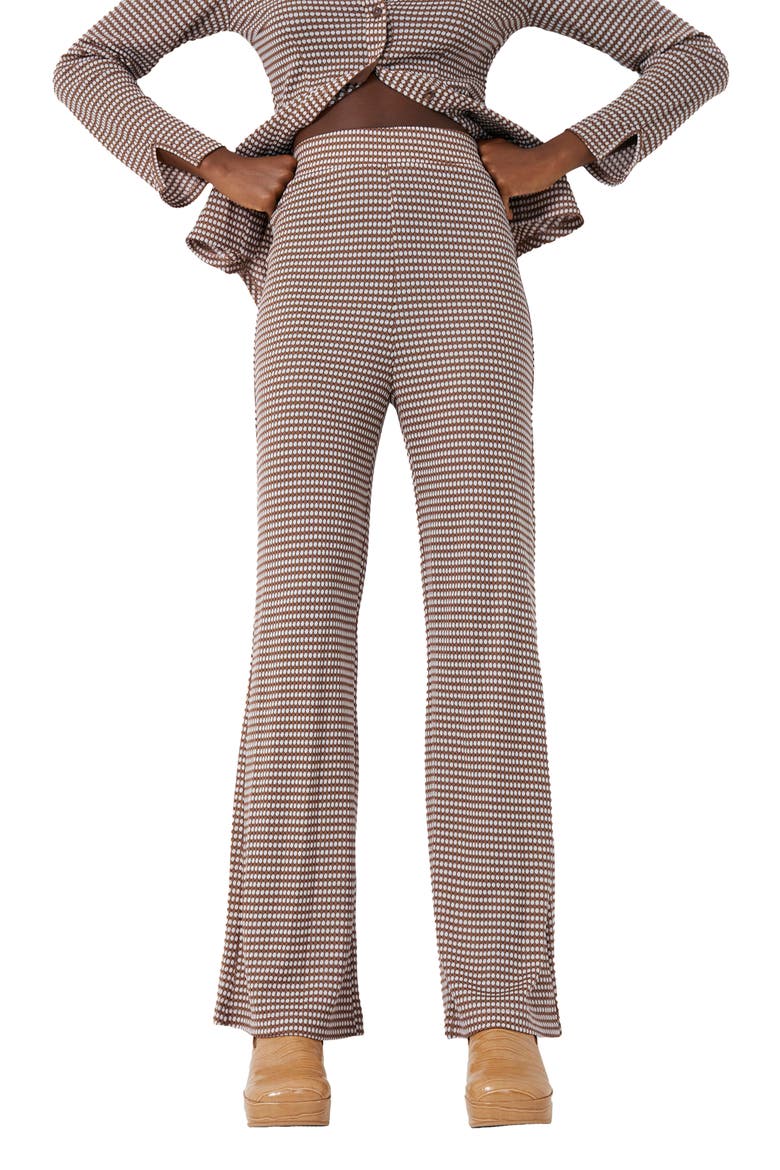 Venna Geo Print Jersey Trousers, Alternate, color, BROWN MULTI