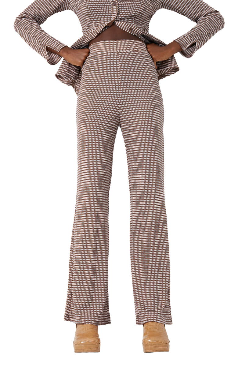 French Connection Venna Geo Print Jersey Trousers, Alternate, color, Brown Multi