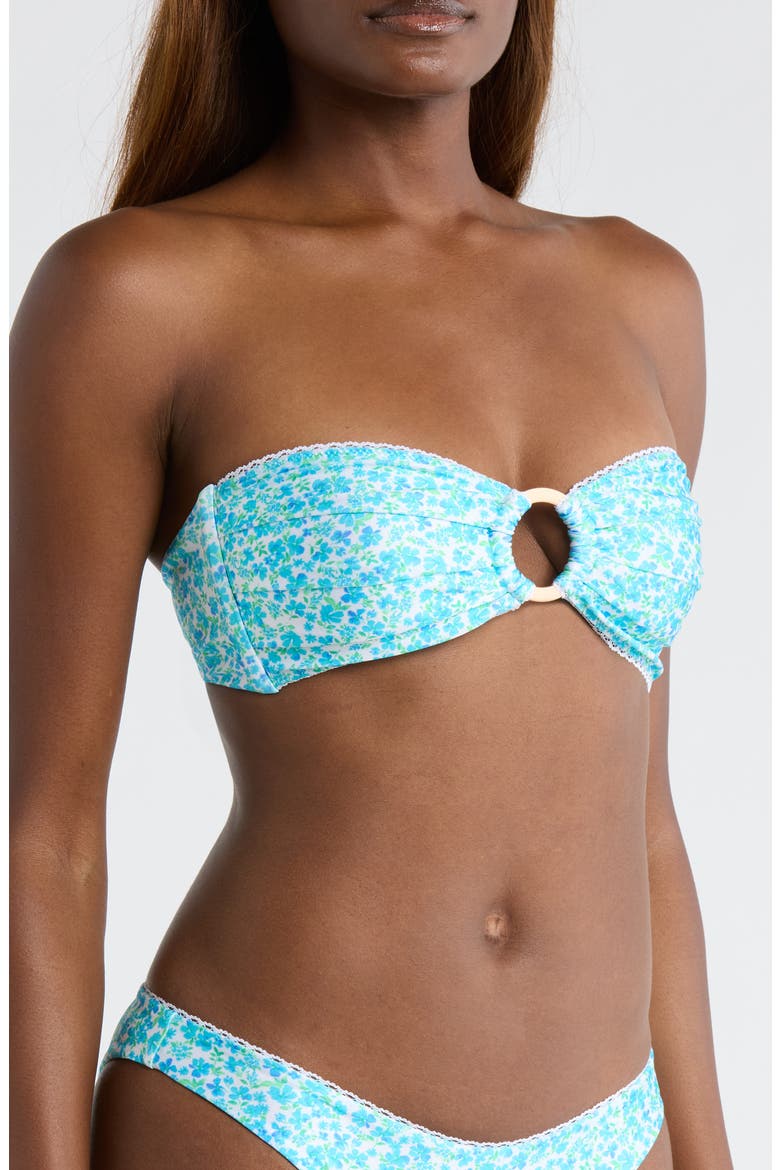 Decorative Strapless Bandeau Bikini Top, Alternate, color, OCEAN AURA