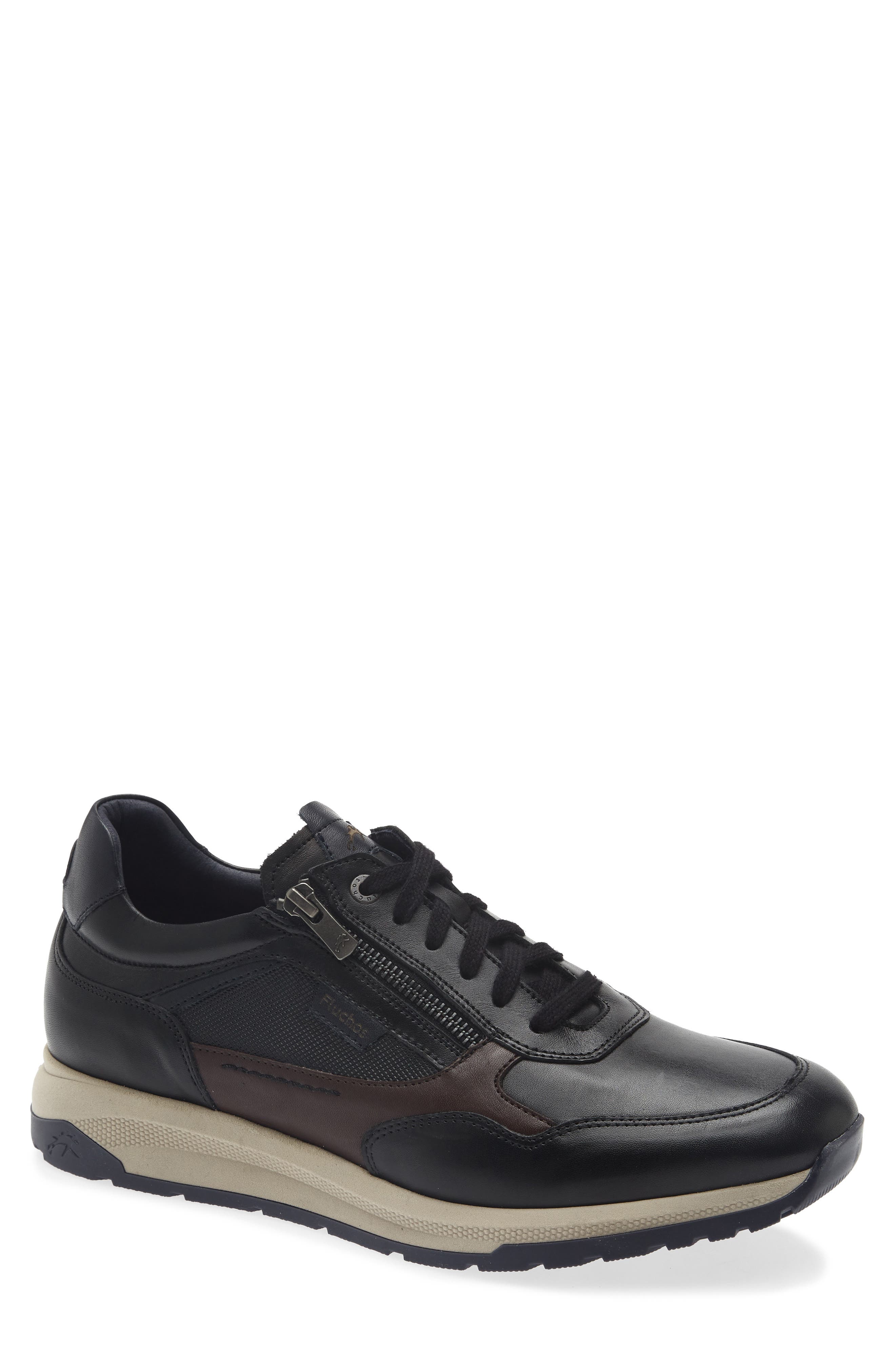 Karter Leather Sneaker, Main, color, BLACK