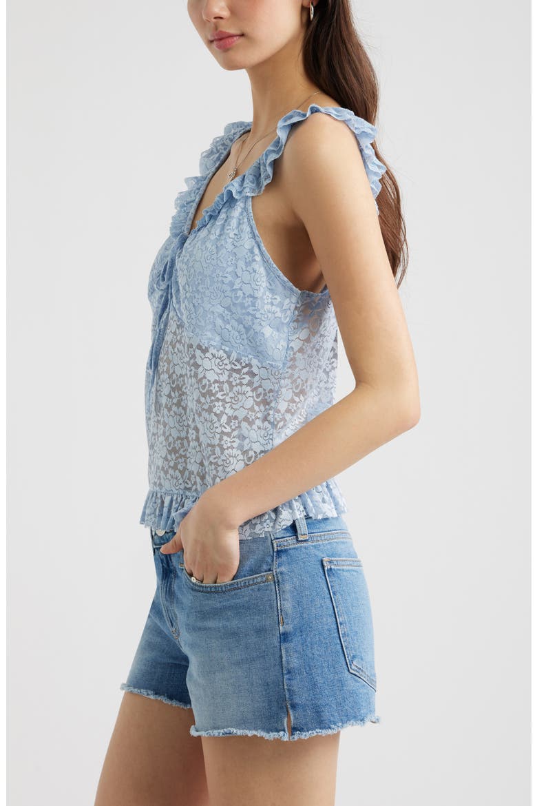 Pretty Lace Ruffle Tank, Alternate, color, BLUE BIRD