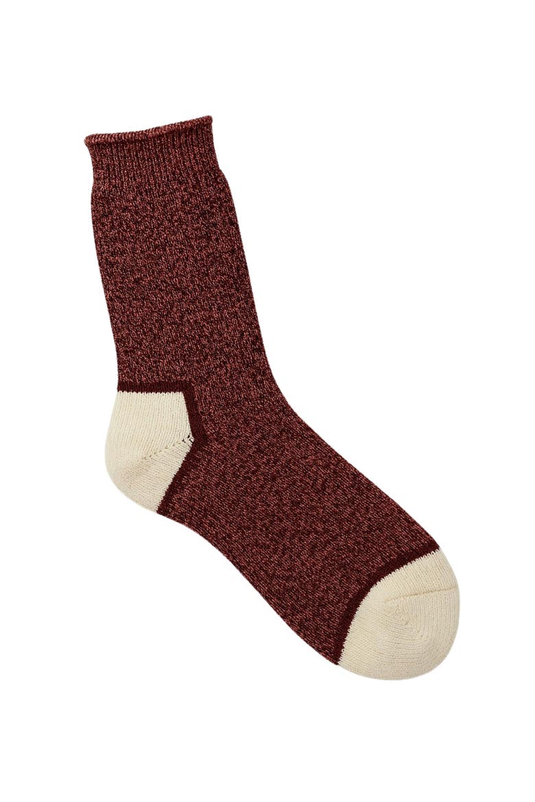 Womens HEAT Thermal Crew Socks, Main, color, Burgundy Mix/Cream