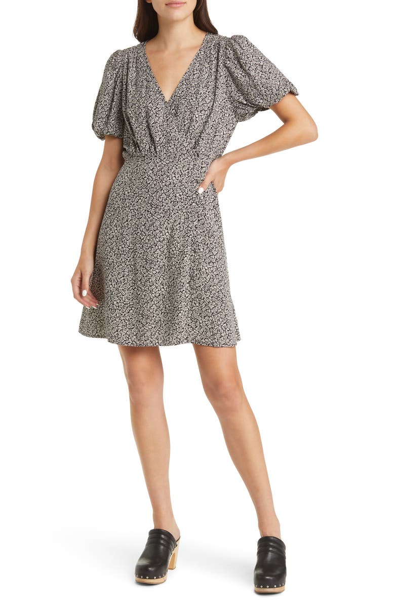 Madewell Tudor Floral Challis Wrap Minidress, Alternate, color,