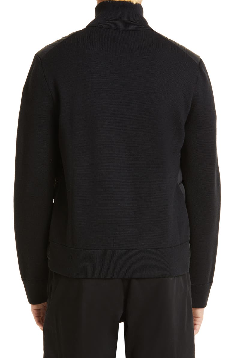 Moncler Quilted Down & Knit Cardigan, Alternate, color,