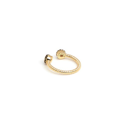 Zarux Twist Black Onyx Ring In Gold