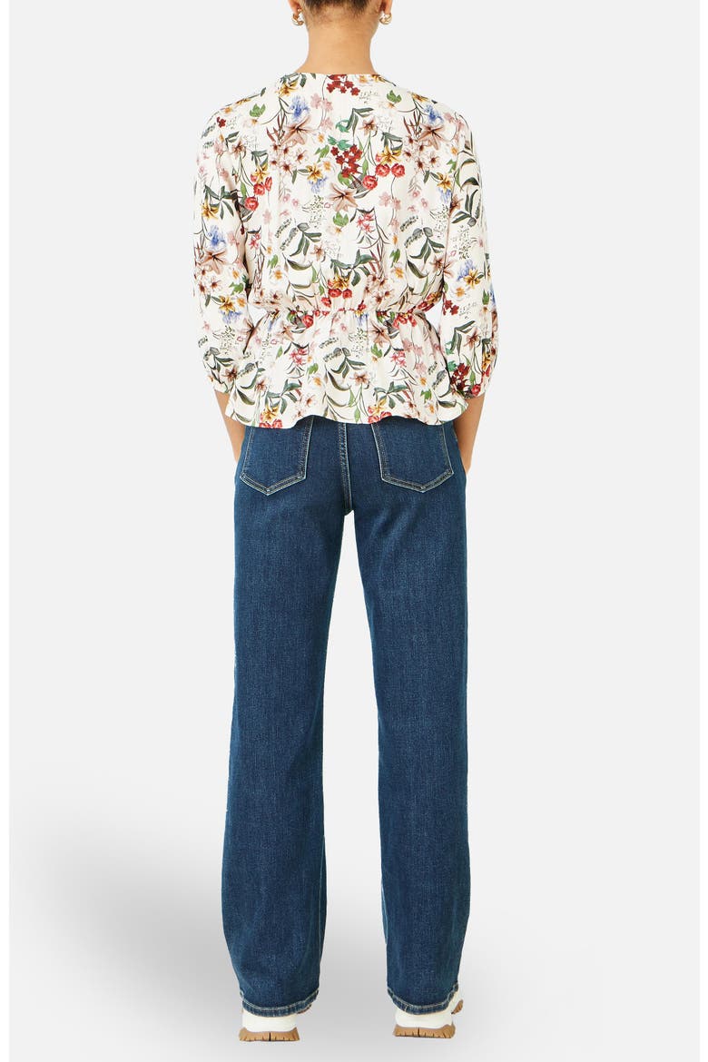 Botanical Print Wrap Top, Alternate, color, Ivory
