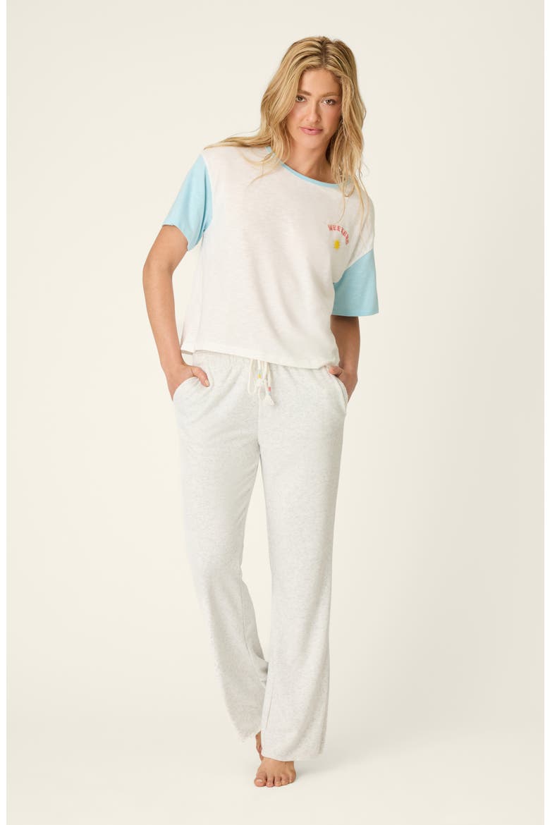 Sunday Funday Cotton Blend Pajama T-Shirt, Alternate, color, IVORY