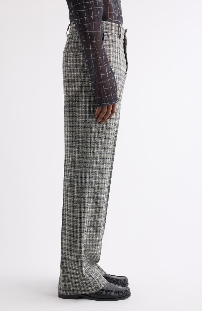 Acne Studios Palvin Check Wool Mouline Trousers, Alternate, color, Black/ White