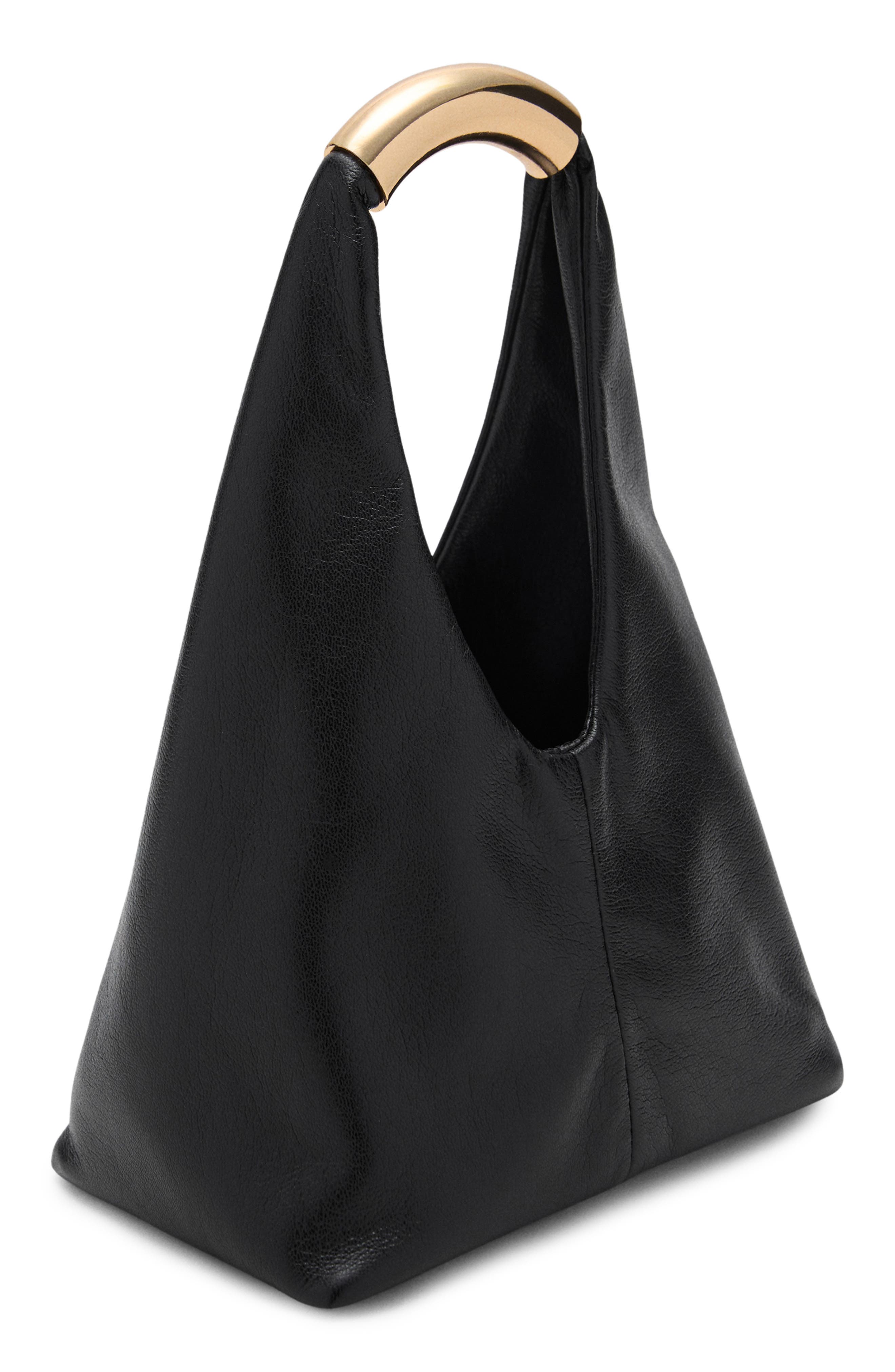 MANGO Faux Leather Top Handle Bag, Main, color, 