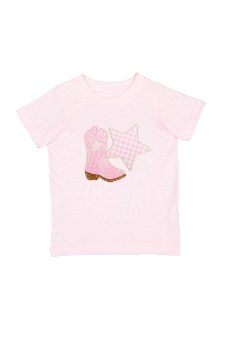 Bandana Cowgirl Patch Western Short Sleeve T-Shirt, Main, color, Ballet Pink