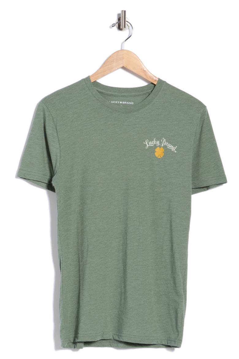 Think Lucky Embroidered T-Shirt, Alternate, color, LAUREL WREATH