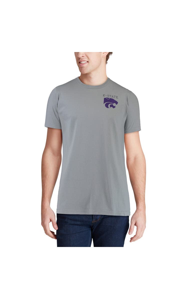 IMAGE ONE Men's Gray Kansas State Wildcats Team Comfort Colors Campus Scenery T-Shirt, Alternate, color,