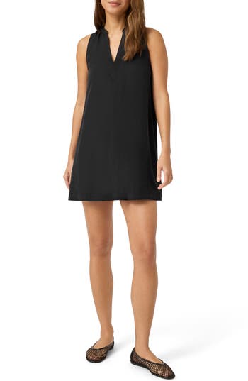 Splendid Dawson Linen Blend Minidress In Black