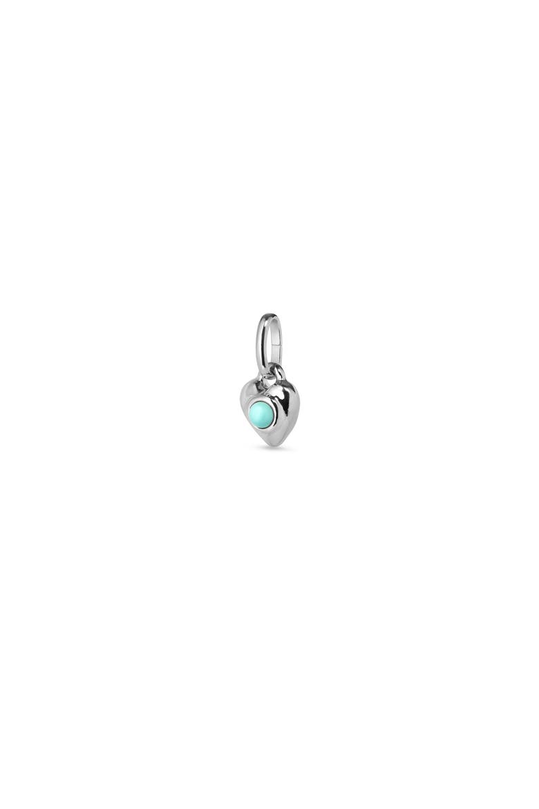 Sterling Silver Plated Charm in the Shape of a Heart and Murano Glass, Alternate, color, Silver