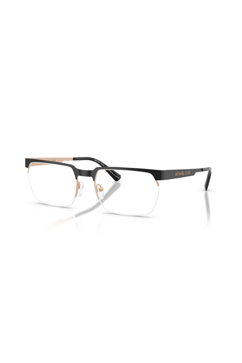 58mm Rectangle optical glasses, Main, color, Black
