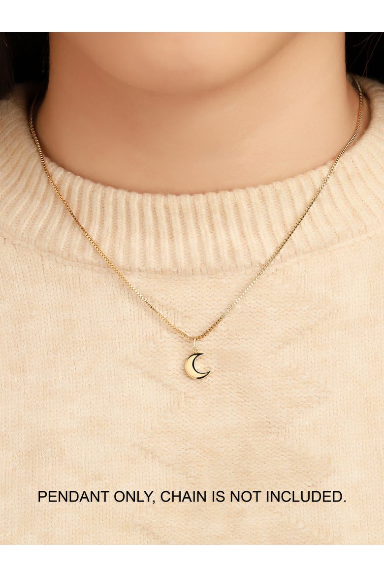 Crescent Moon Pendant in 14K Gold, Alternate, color, Yellow Gold