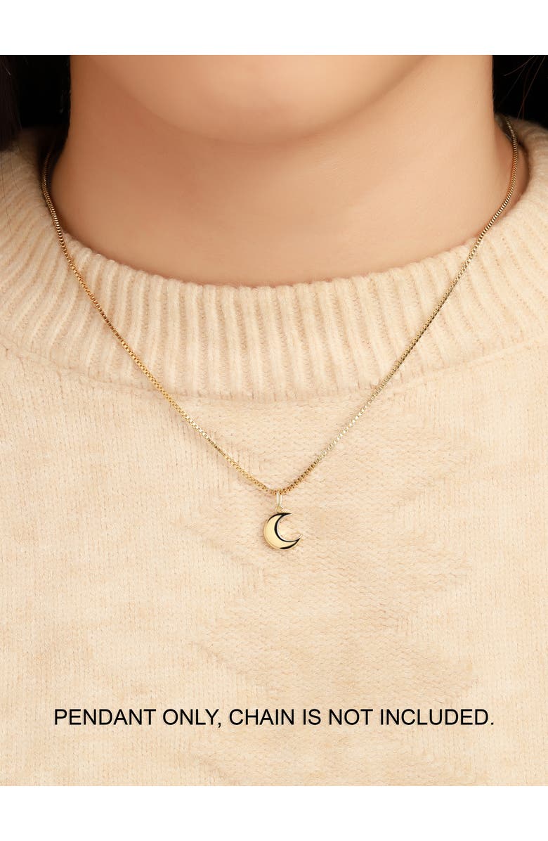 DEVATA Crescent Moon Pendant in 14K Gold, Alternate, color, Yellow Gold
