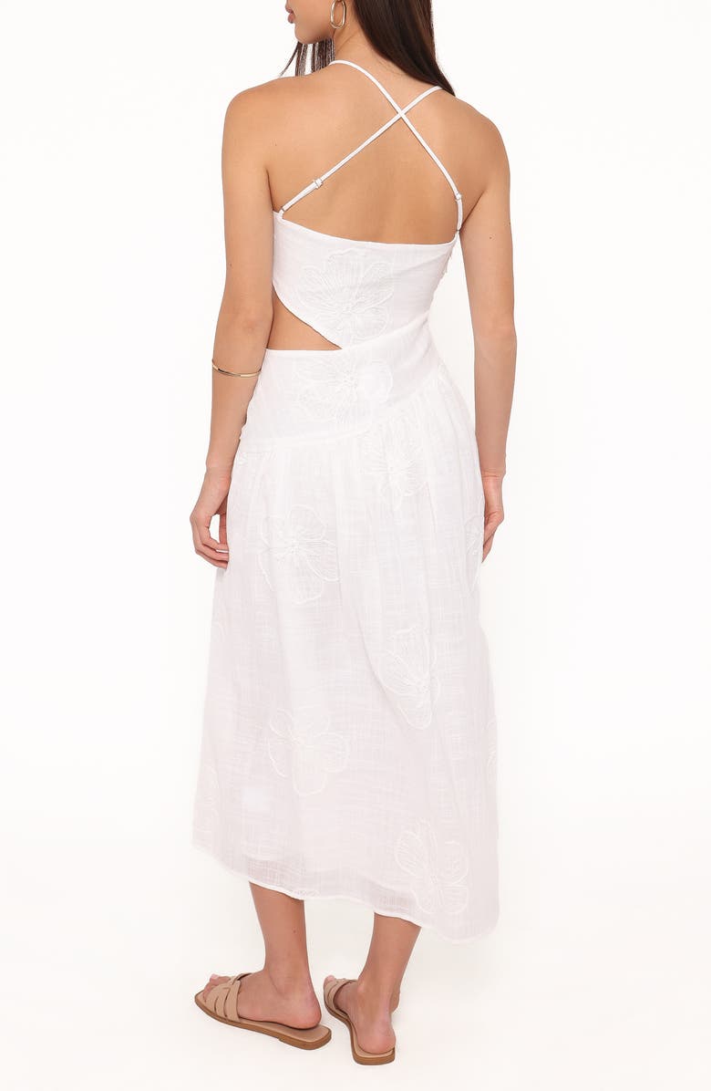 Petal & Pup Olivea Asymmetric Cutout Cotton Blend Midi Sundress, Alternate, color, 