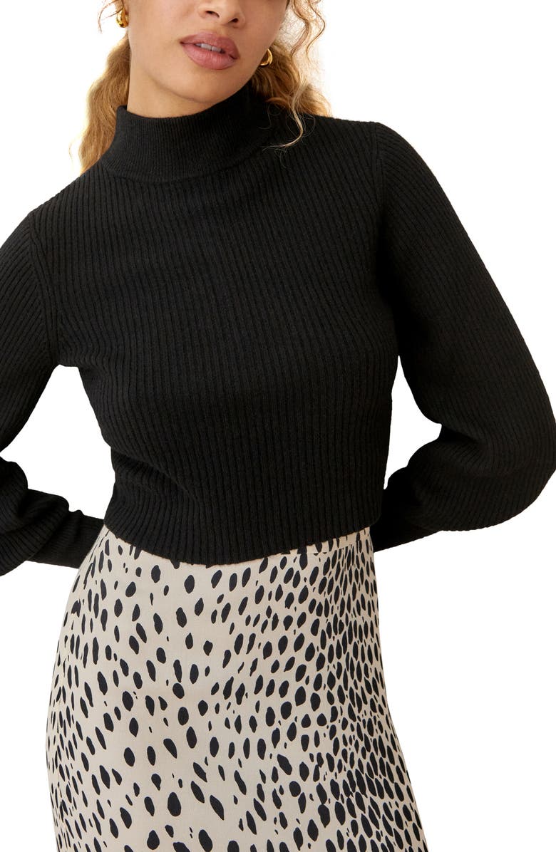 Reformation Kieran Cashmere Button Back Mock Neck Sweater, Main, color, 