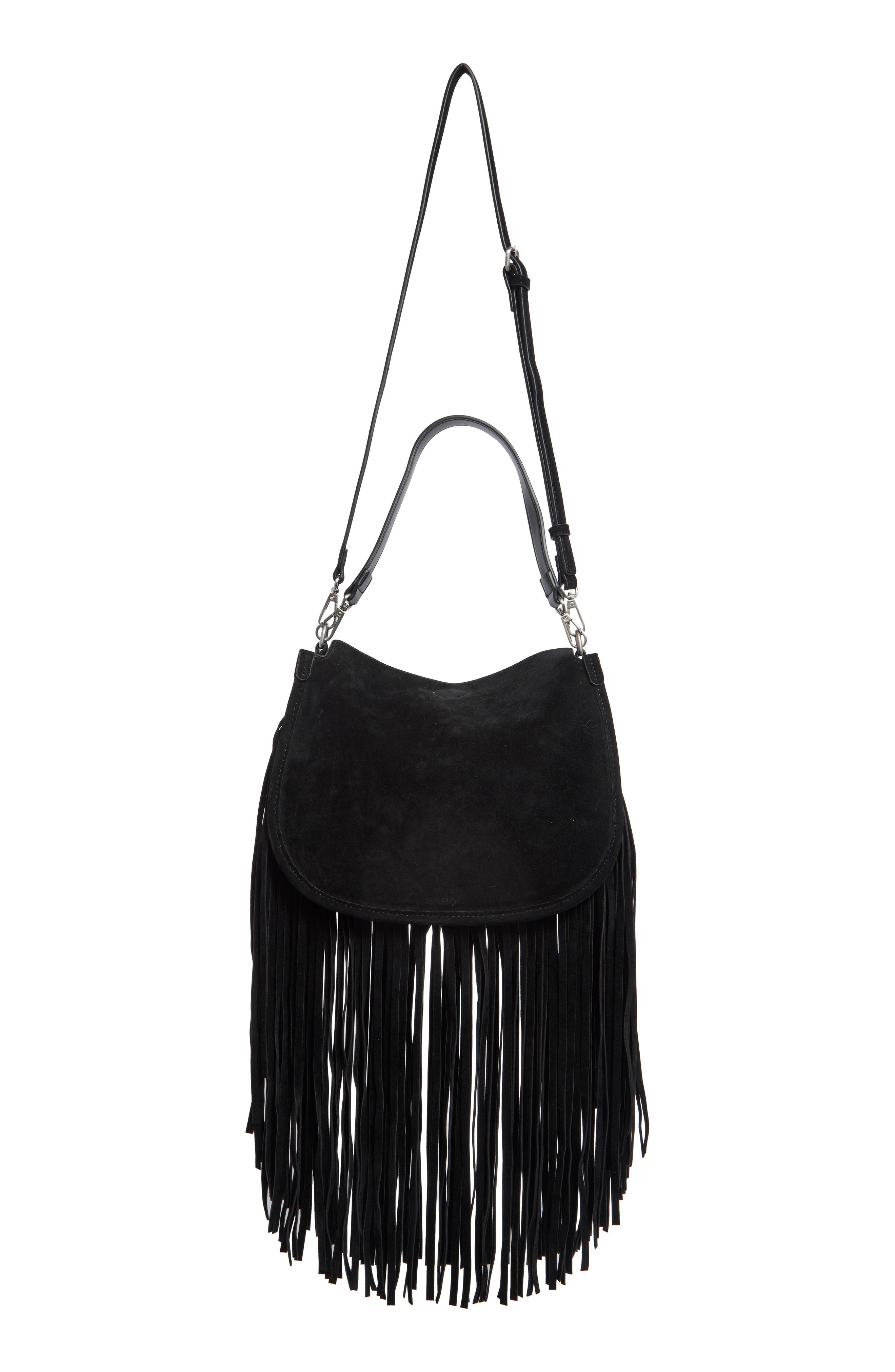 Fringe Hobo, Alternate, color, BLACK