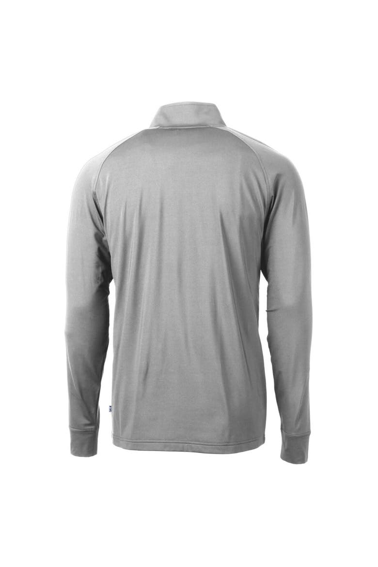 Men's Cutter & Buck  Gray North Carolina Tar Heels Alumni Logo Adapt Eco Knit Stretch Recycled Quarter-Zip Pullover Top, Alternate, color, Gray