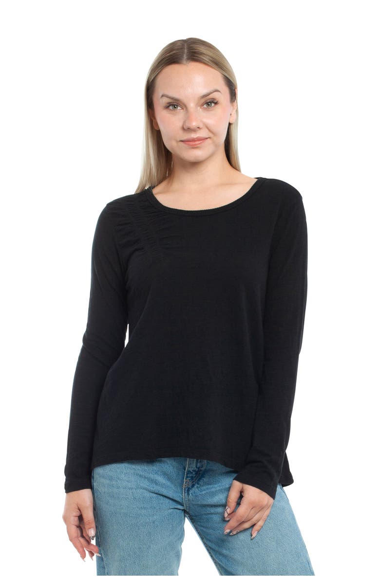 WILT Clothing Wide Neck Long Sleeve Tee, Main, color, Black