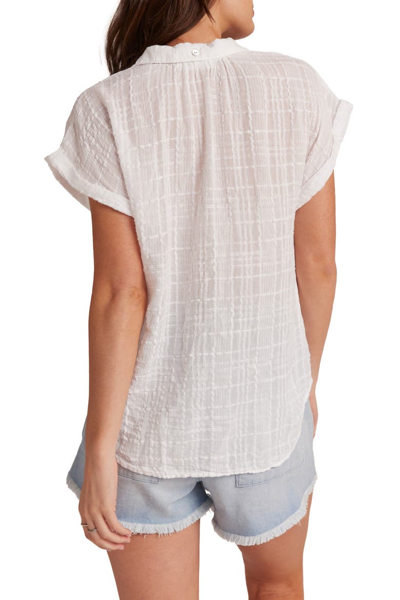 Cap Sleeve Button-Up Top, Alternate, color, WHITE