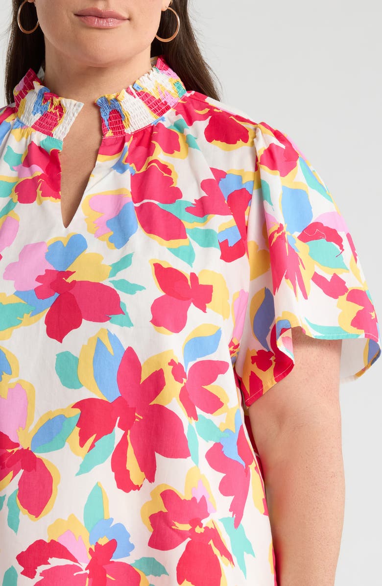 SUGARLIPS Yani Floral Smocked Top, Alternate, color, Fuchsia-Multi