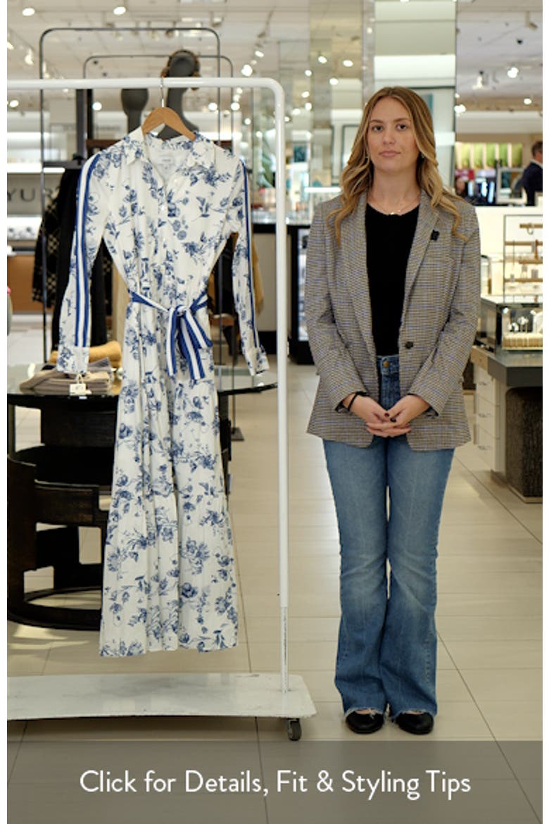 Floral Print Long Sleeve Belted Shirtdress video
