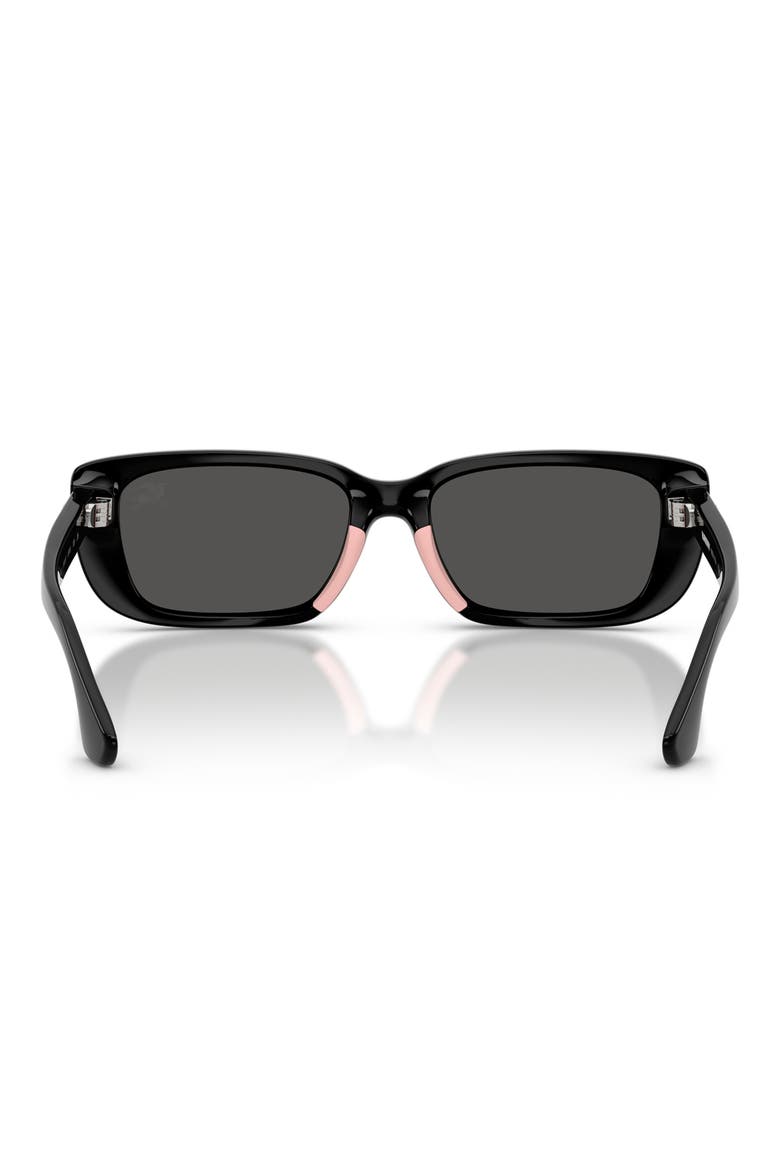 Kids' 50mm Rectangular Sunglasses, Alternate, color, BLACK / DARK GREY