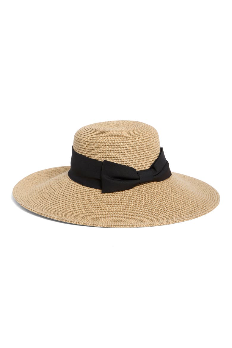 Floppy Bow Sun Hat, Alternate, color, NATURAL