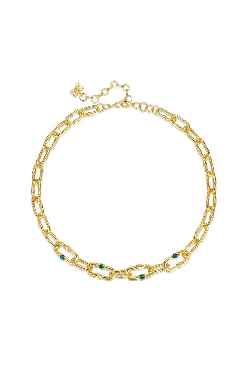 Classicharms Double Colored Zirconia Necklace, Main, color, Gold