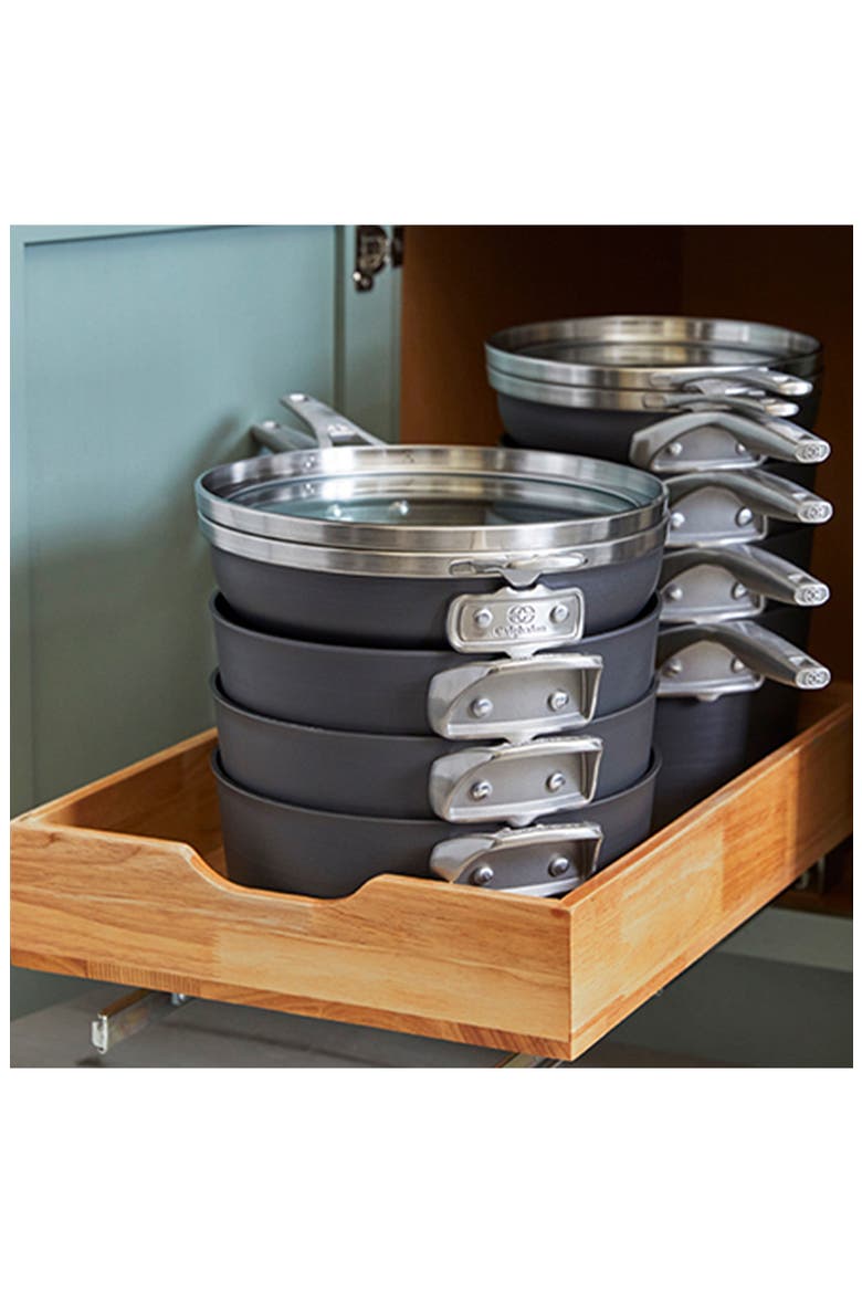 Premier Space Saving Hard Anodized Nonstick 10-Piece Cookware Set, Alternate, color, BLACK