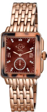 GV2 Women's Bari Tortoise Swiss Quartz Diamond Watch, 37mm