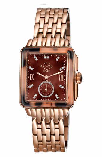 GV2 Women's Bari Tortoise Swiss Quartz Diamond Watch, 37mm