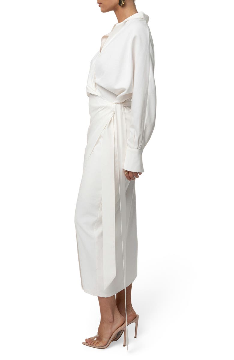 JLUXLABEL Skyline Long Sleeve Wrap Dress, Alternate, color, Ivory