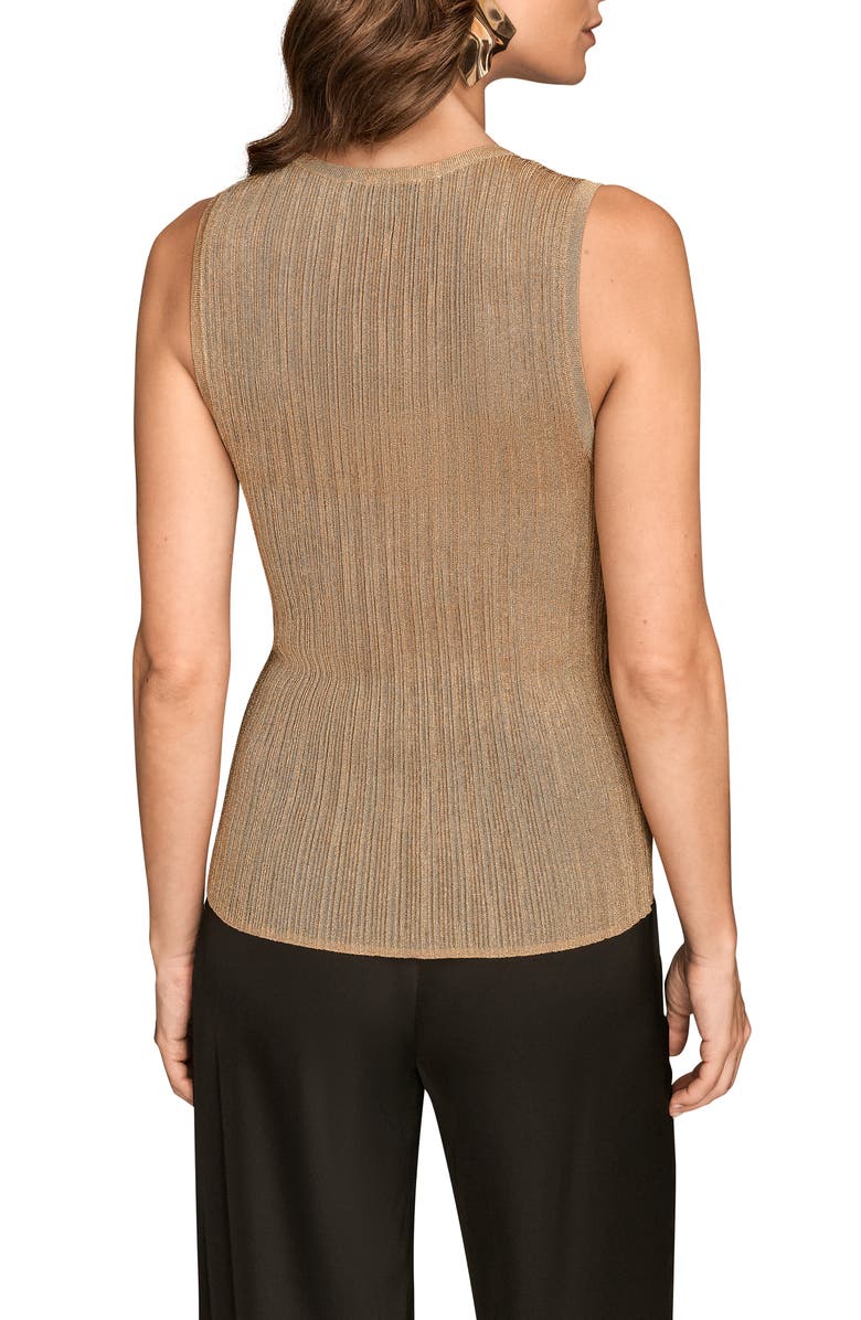 Donna Karan New York Metallic Scoop Neck Shell, Alternate, color, Gold