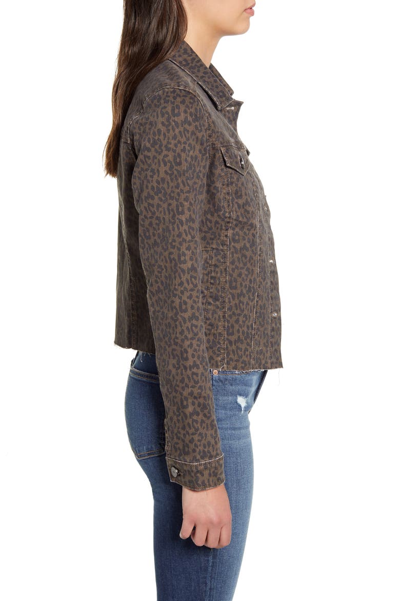 Leopard Print Denim Jacket, Alternate, color, MAURICIO