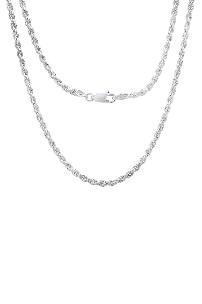 Italian Rope Chain Necklace, Alternate, color, SILVER
